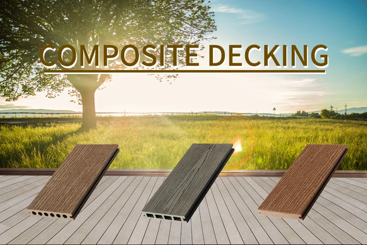 Wear Resistance PVC WPC Floor Anti-Aging Waterproof Outdoor Double Color Co-Extrusion WPC Decking