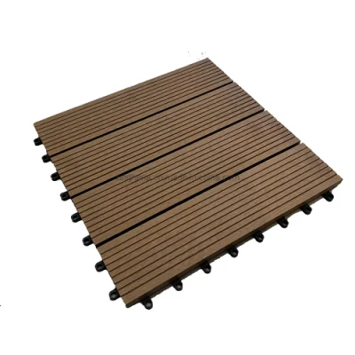 Utilisation extérieure imperméable bois plastique composite Decking résistant aux UV extérieur WPC bricolage Decking Tiles