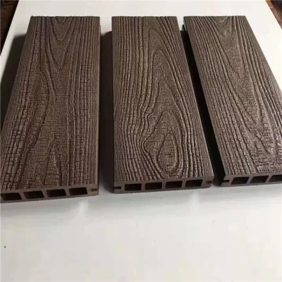 Plancher de platelage en plastique composite WPC de type creux de couleur grise