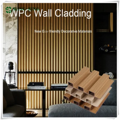 Vente chaude extérieur bois plastique composite PVC décoration durable étanche co-extrusion revêtement WPC panneau mural